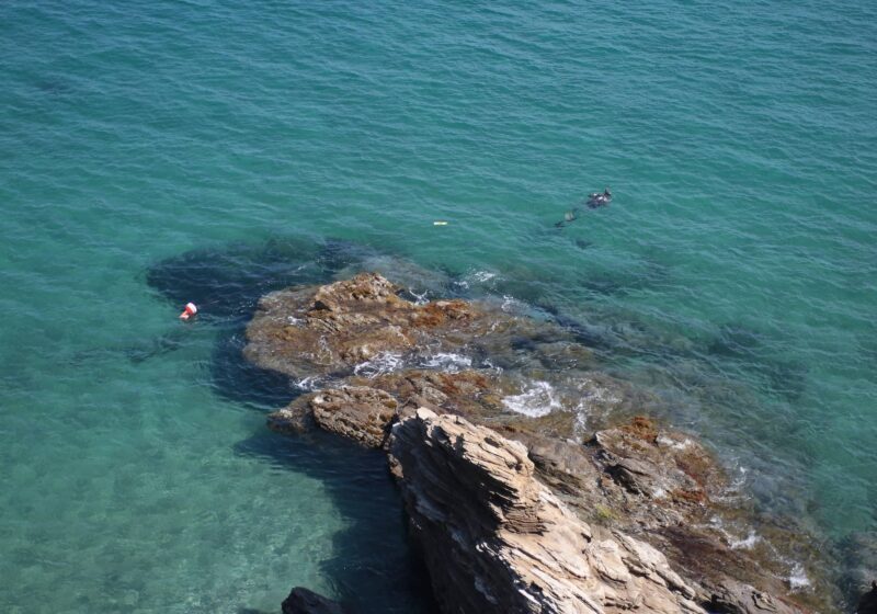 Nageurs sur la pointe de Bonporteau