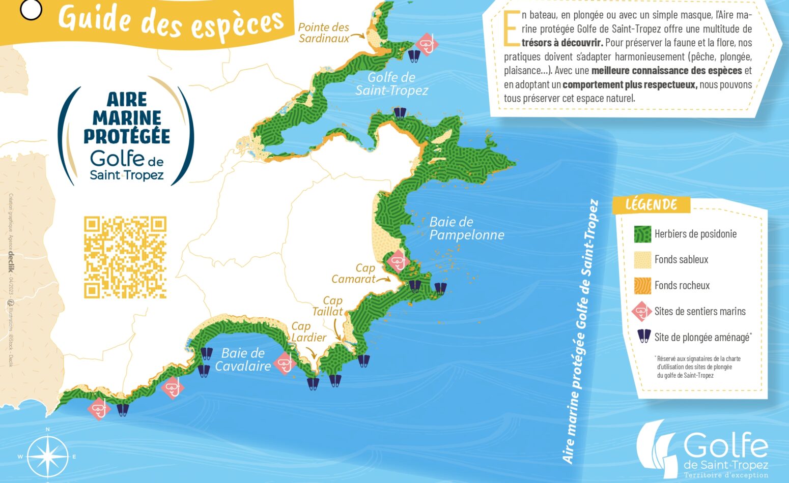 Plaquette aquaguide pour connaître les espèces marines locales du Golfe de Saint Tropez