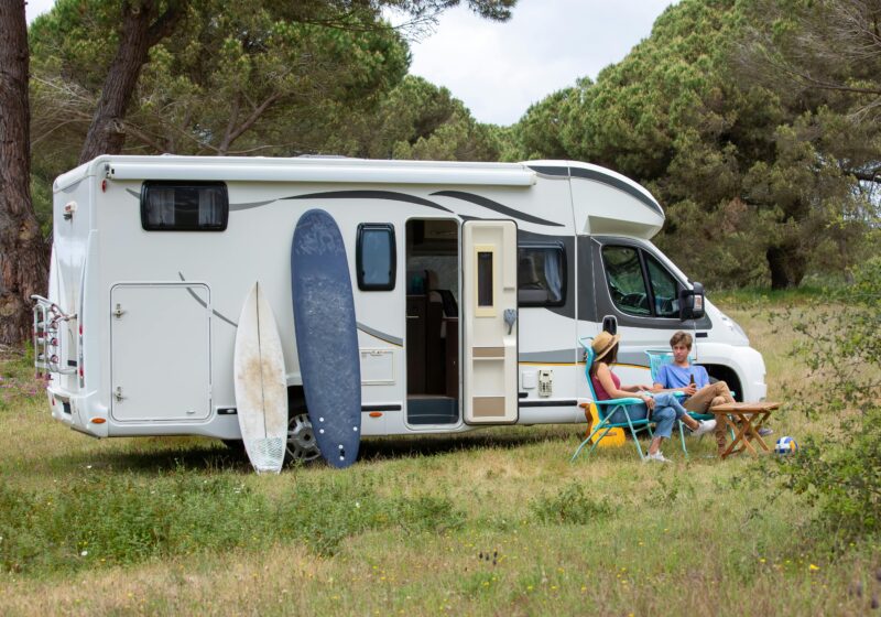 Petit pause dans la nature avec camping car